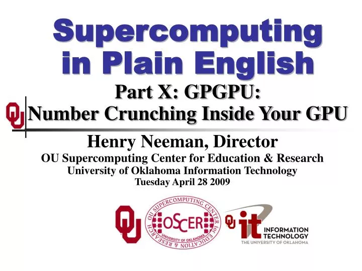 supercomputing in plain english part x gpgpu number crunching inside your gpu