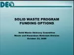 SOLID WASTE PROGRAM FUNDING OPTIONS - slide 1