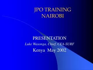 JPO TRAINING NAIROBI