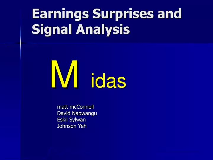 earnings surprises and signal analysis