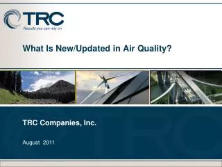 What Is New/Updated in Air Quality?