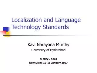 Localization and Language Technology Standards