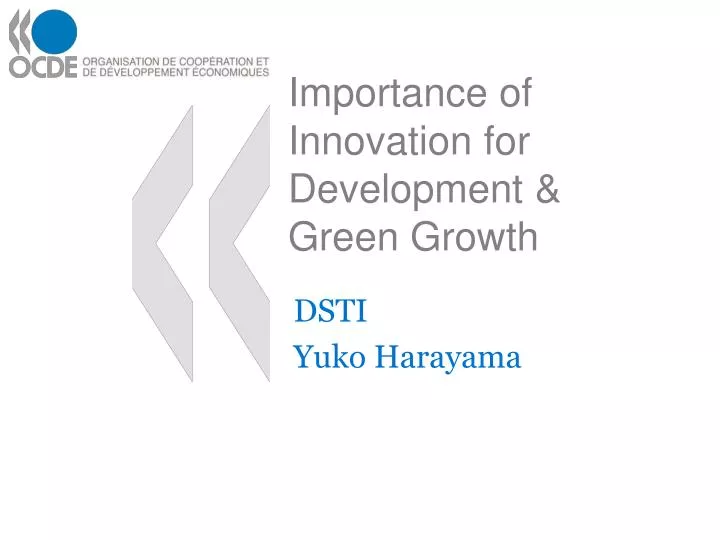 importance of innovation for development green growth
