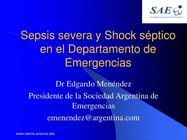 sepsis severa y shock s ptico en el departamento de emergencias