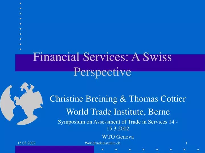 financial services a swiss perspective