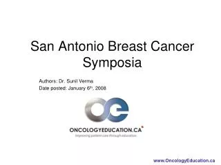 San Antonio Breast Cancer Symposia