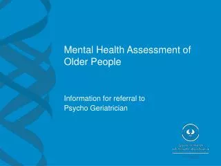 Mental Health Assessment of Older People
