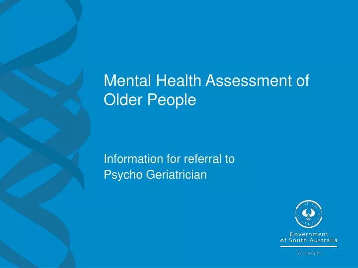 mental health assessment of older people