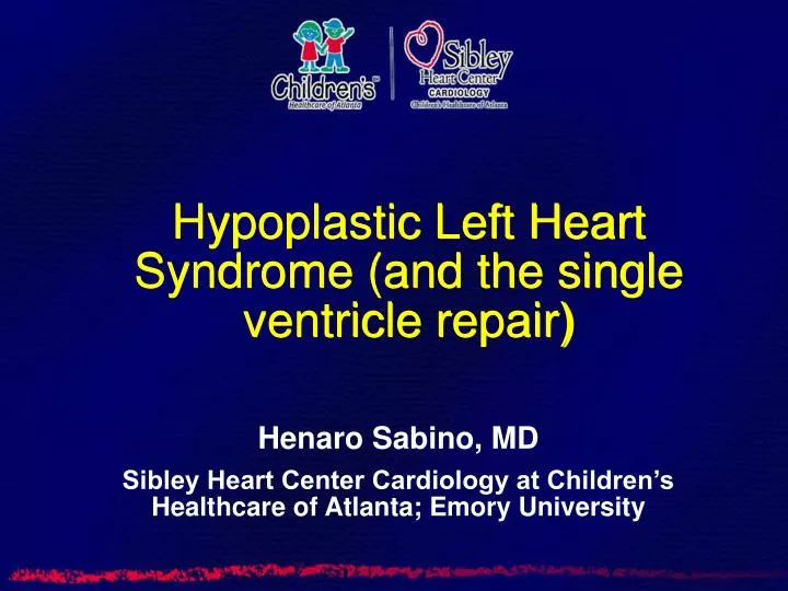hypoplastic left heart syndrome and the single ventricle repair