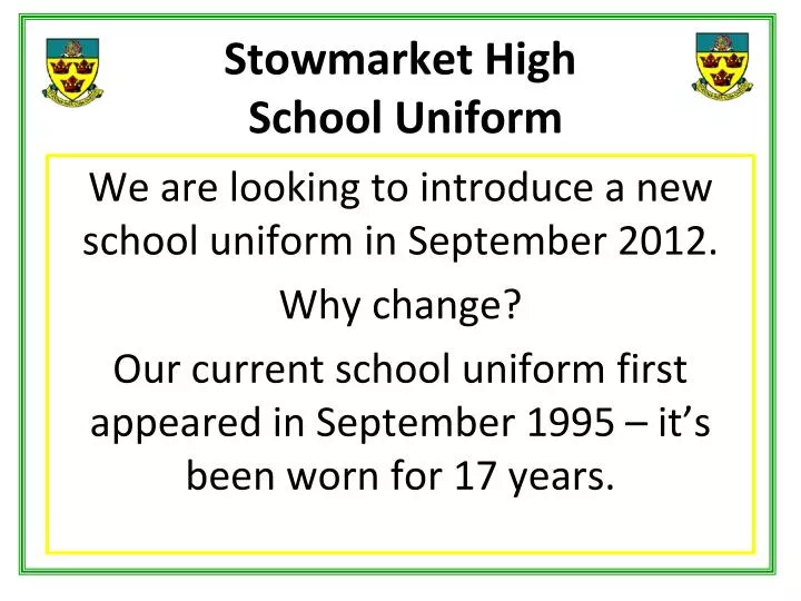 stowmarket high school uniform
