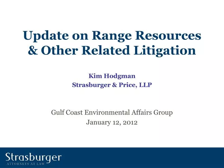 update on range resources other related litigation
