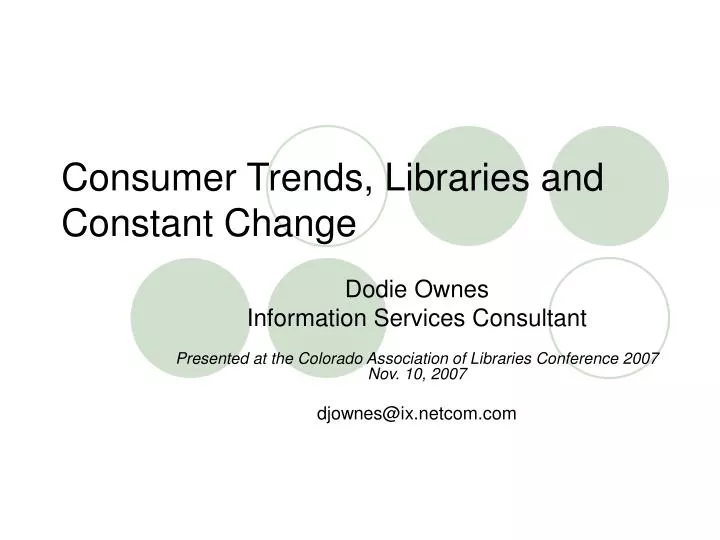 consumer trends libraries and constant change