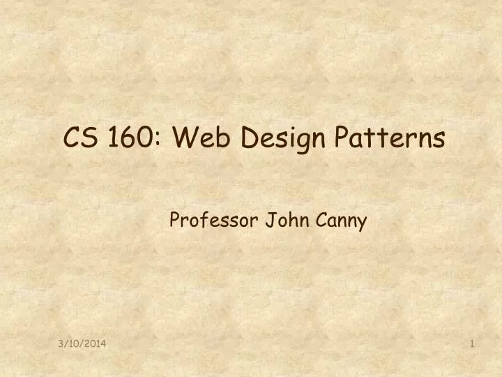 cs 160 web design patterns