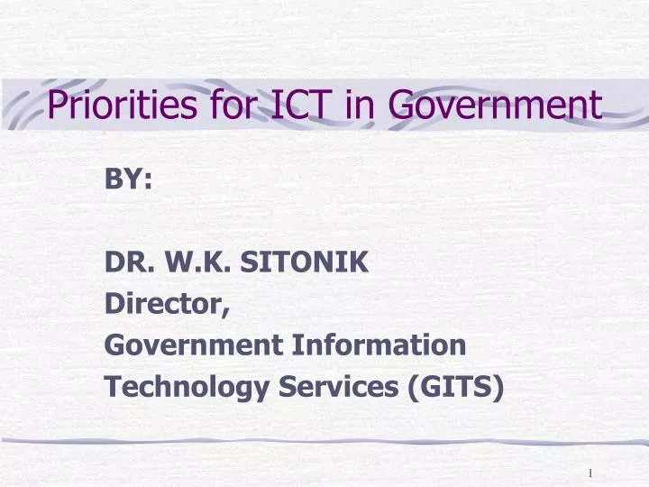 priorities for ict in government