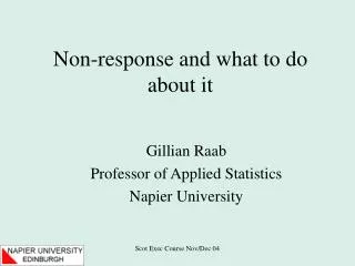 Non-response and what to do about it