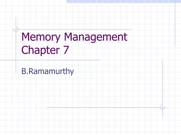 memory management chapter 7