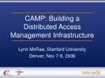 Building a Distributed Access Management Infrastructure: Stages and Strategies - slide 1