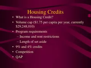 Housing Credits