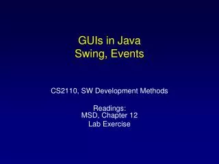 GUIs in Java Swing, Events