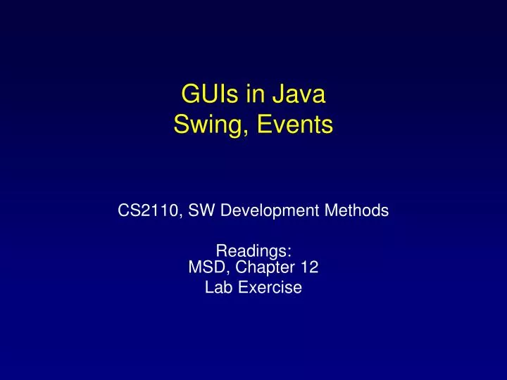 guis in java swing events