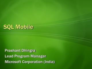 SQL Mobile