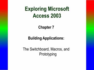Exploring Microsoft Access 2003
