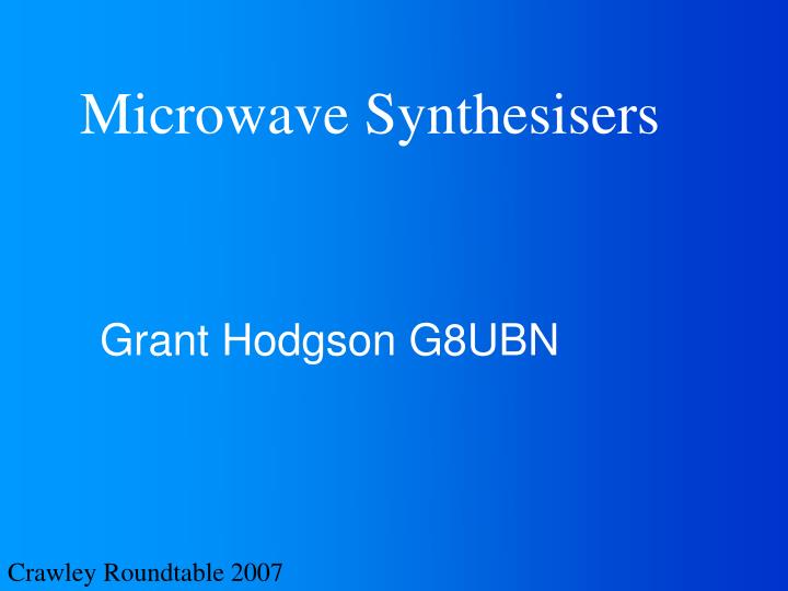 microwave synthesisers