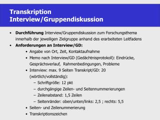 transkription interview gruppendiskussion