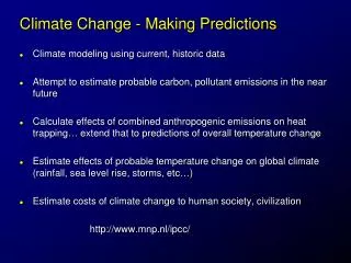 Climate Change - Making Predictions