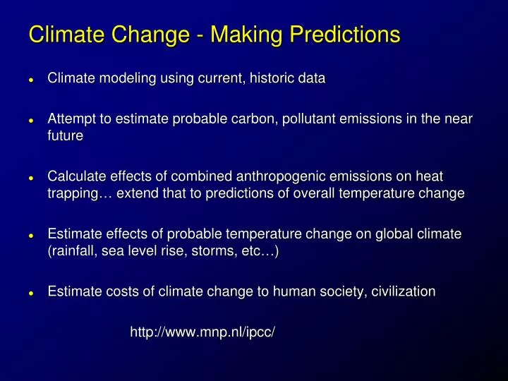 climate change making predictions