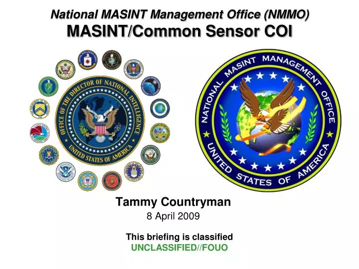 national masint management office nmmo masint common sensor coi