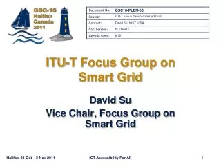 ITU-T Focus Group on Smart Grid