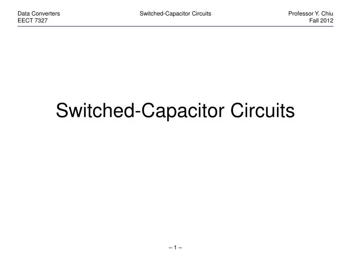 switched capacitor circuits