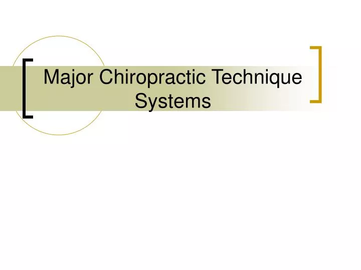 major chiropractic technique systems