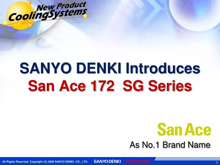 sanyo denki introduces san ace 172 sg series
