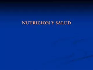 NUTRICION Y SALUD