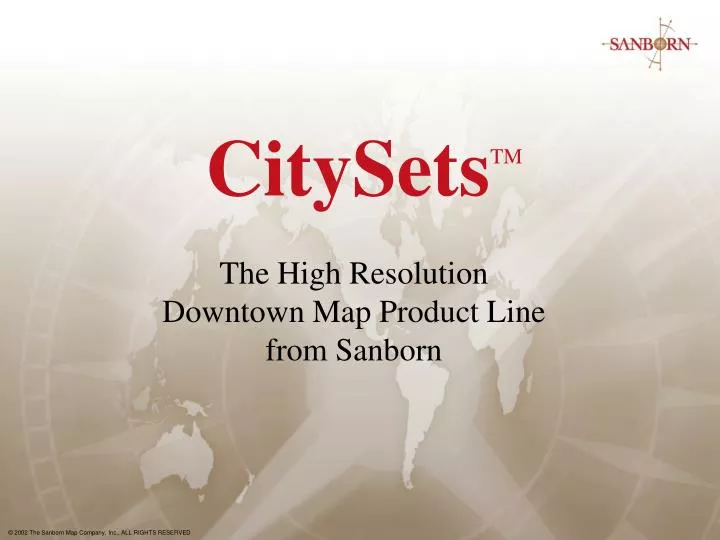 citysets tm the high resolution downtown map product line from sanborn