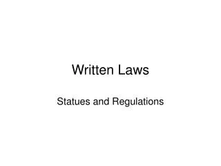 Written Laws