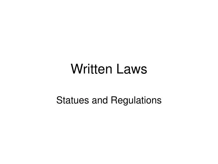 written laws