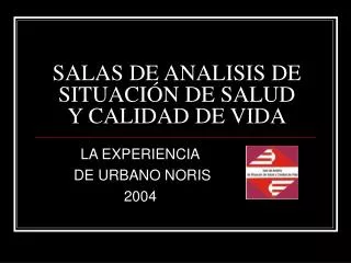 SALAS DE ANALISIS DE SITUACIÓN DE SALUD Y CALIDAD DE VIDA