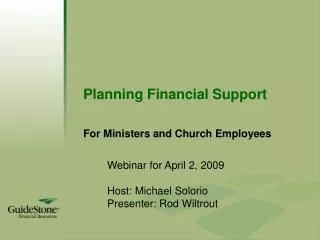 Planning Financial Support