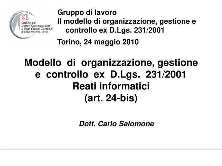 modello di organizzazione gestione e controllo ex d lgs 231 2001 reati informatici art 24 bis