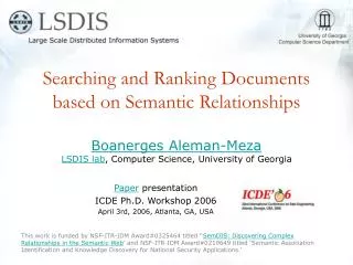 Searching and Ranking Documents based on Semantic Relationships