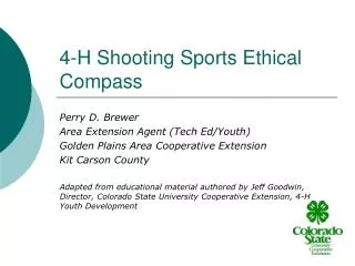 4-H Shooting Sports Ethical Compass