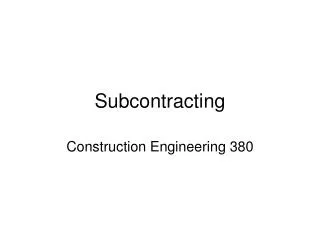 Subcontracting