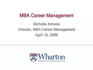 MBA Career Management