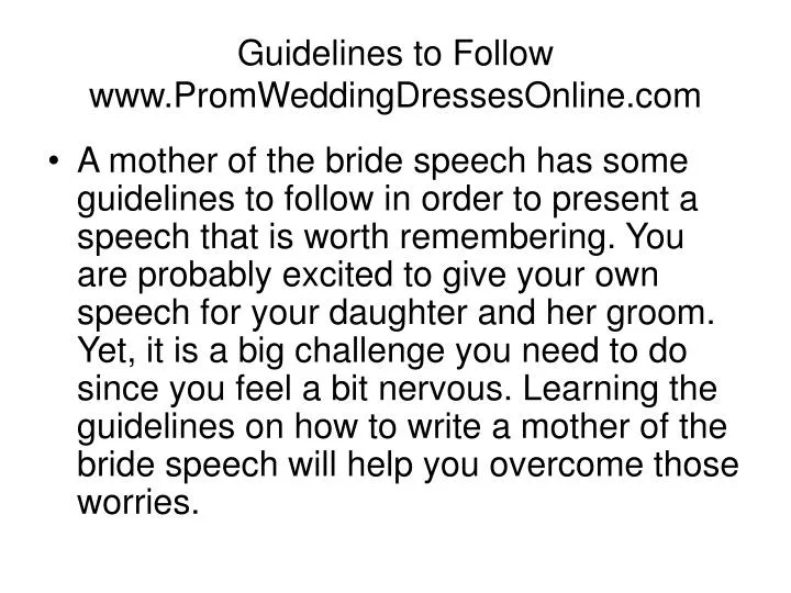 guidelines to follow www promweddingdressesonline com