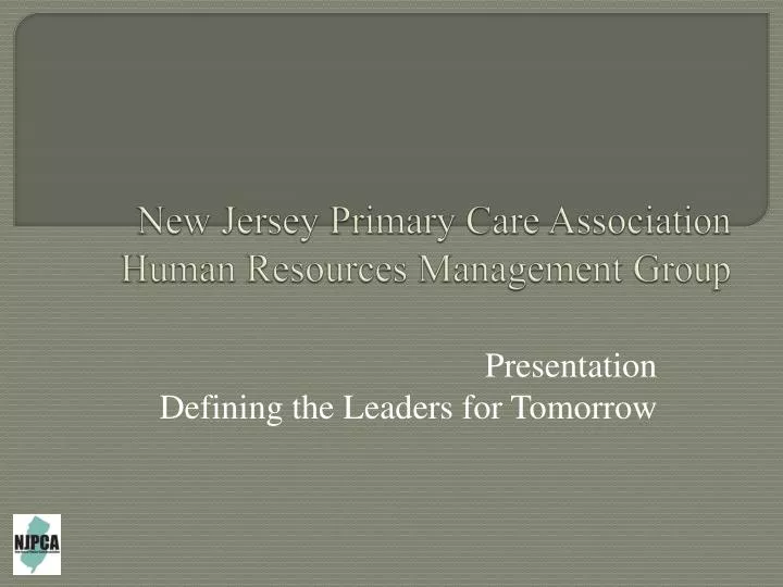 new jersey primary care association human resources management group