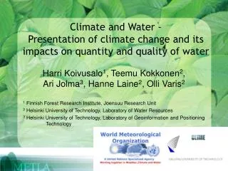 Climate and Water - Presentation of climate change and its impacts on quantity and quality of water