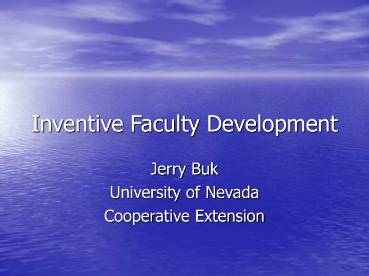 inventive faculty development